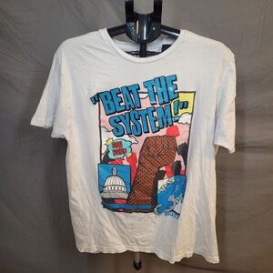 White "Beat the System" Protest Shirt by Reason